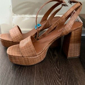Marc Fisher Brown Platform Sandals